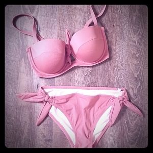 Shade & Shore Bikini top 34DD bottoms L